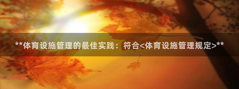 意昂3集团logo：**体育设施管理的最佳实践：符合